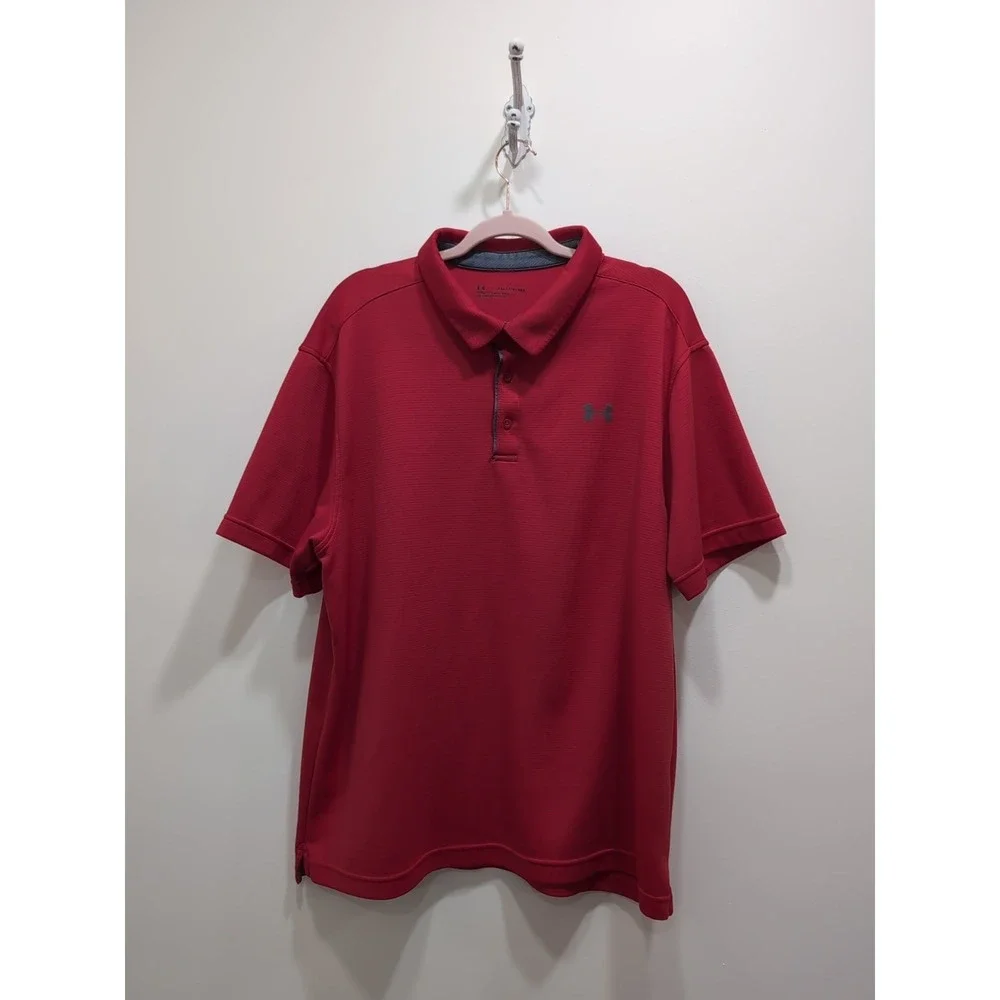 Under Armour Men's 2XL Red Loose Polo Preppy Athletic Golf - Picture 1 of 8